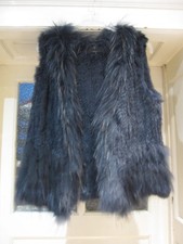 Ärmellose Kaninchenfell-Weste "MILESTONE woman" dunkel-graublau, Gr. 40, NEU!