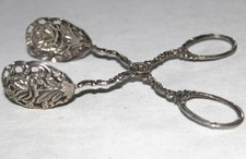 1 GEBÄCKZANGE - Antik -  Motiv Rose & Ranke - aus 800er Silber, gepunzt
