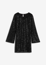 Kleid mit Pailletten Gr. 44/46 Schwarz Damen Minikleid Abendkleid Dress Neu