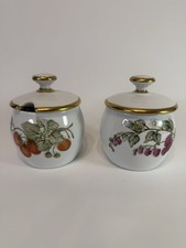 Handgemalte Zuckerdose und Hönigdose mit Deckel von Tettau Bavaria Porzellan!