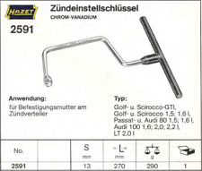Hazet 2591 VW-Zündeinstellschlüssel, Audi, Golf, Scirocco, Passat, OLDTIMER