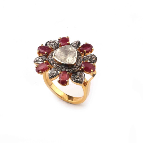 Ruby pave diamant - ruby, 925