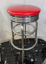 Barhocker American Retrodesign Bar Diner 50s Stuhl Chrom rot