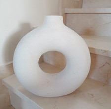 Donut Keramik Vase groß cremefarben
