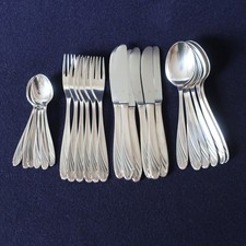 WMF Besteck Silber patent 90 Modell Wien 6 Tafelbestecke Messer Wellenschliff