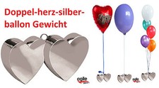 Doppel-herz-silber-ballon