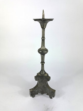 Antiker Barocker Leuchter Zinn Altar Kerzenhalter Kerzenleuchter Kerzenständer