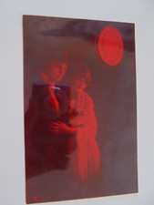 Künstler AK Paar,Blumen,Ovales Fenster nicht gel.