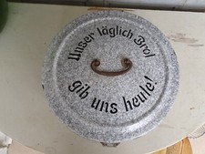 X2199 Emaille Brotdose | Brotkasten | Unser täglich Brot... | EMAIL um 1920