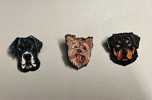 3er set hundekopf rottweiler - 3er,