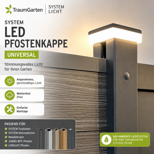 System licht led pfostenkappe - licht, led-pfostenkappe