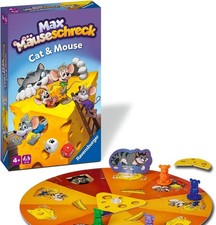 Ravensburger, Max Mäuseschreck, Katz & Maus Spiel für Kinder, ab 4, 1-4 Spieler