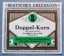 altes Schnapsetikett Flaschenetikett Etikett Label Doppelkorn Horst Entwurf