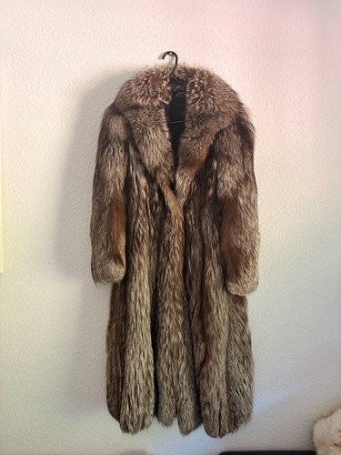 Silberfuchs pelzmantel lang - silberfuchs, pelzmantel,