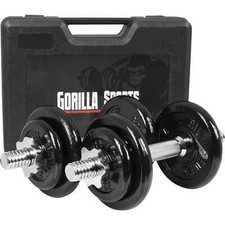 GORILLA SPORTS® Kurzhanteln 20kg Gewichte Gusseisen Hantelset Krafttraining
