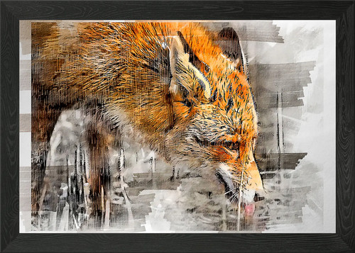 Hund aquarell gemälde gerahmt - gemälde,