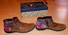 Think Schuhe, Stiefeletten, Boots, braun mit türkis-pink, Gr. 40, Herbst/Winter