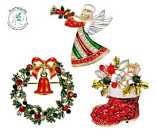 Brosche Weihnachten Engel Glocke Kranz Stiefel Advent Glücksbringer Geschenkidee