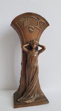 Alte Bronze Skulptur Vase, Frau im antiken Stil, Metallplastik, Jugendstil, Deko
