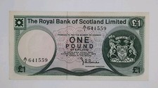 1972 - The Royal Bank of Scotland, Großbritannien - 1 Pound Banknote, Seriennr. A1 641559