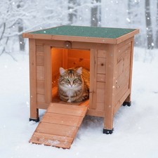 Katzenhütte XL Outdoor Katzenhaus Katzenhöhle Holz Wetterfest Bett Wurfkiste