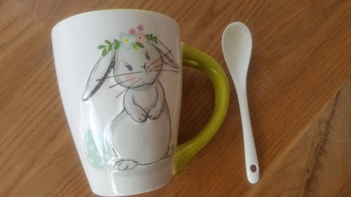 Tasse osterhase mit löffel - osterhase,