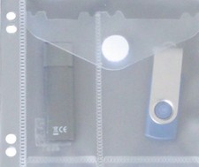 5x USB - Stick Tasche, Hülle zum Abheften mit Klappe & Klettverschluss, PP 45061