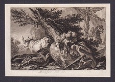 Ochse Schiff Vignette Ornament Mythologie Choffard engraving Kupferstich 1768