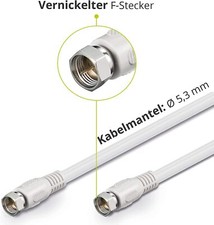 Sat Kabel TV Koax F-Stecker Satelliten Antennenkabel Router Internet UHD 4K weiß