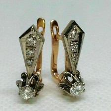 Vintage Tropfen Creolen 0.50Ct