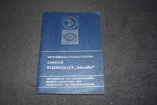 Betriebsanleitung Bedienungsanleitung Simson Kleinroller "Schwalbe" sehr gut