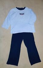 Schlafanzug Jungen Gr. 104 Sigikid, Blau Weiß Stickerei, Niedlich!