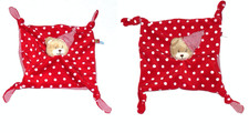 WIE NEU * 2 x Spiegelburg rot weiß Bär Teddy Teddybär Schmusetuch Schnuffeltuch