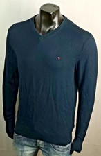 TOMMY HILFIGER CASHMERE PULLOVER HERREN STRICK V NECK DESIGNER SWEATER L 52