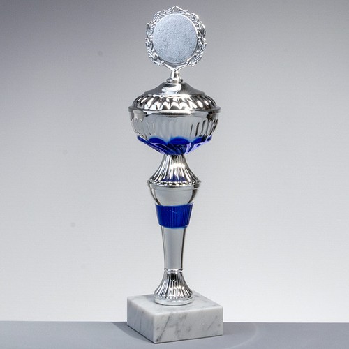 Pokal silber blau inkl - ,
