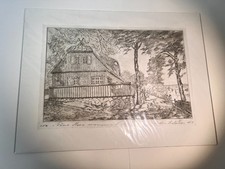 Vladas Lisaitis – Original Radierung Thomas-Mann-Haus in Nidden (Nida) – 2014 –