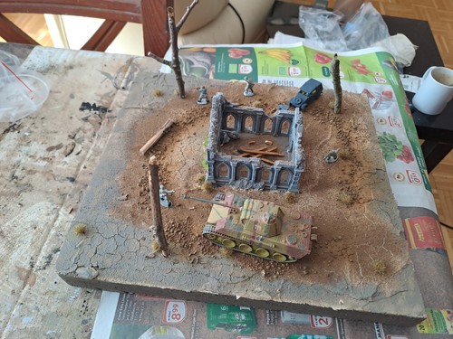 Modellbau diorama mit panzer - modellbau,diorama,