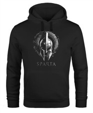 Hoodie Herren Aufdruck Sparta Helm Krieger Warrior Printshirt T-Shirt