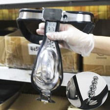 Einstellbar Edelstahl Keuschheitsgürtel Unterwäsche Abnehmbarer Stecker Männer