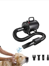 Hundetrockner mit 4 Düsen Hundeföhn Haustier Föhn Trockner Schwarz 2800W