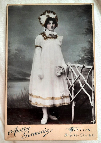 Foto cdv frau kleid maske - foto,