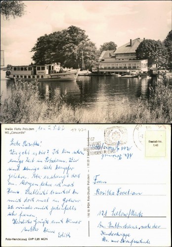 Ansichtskarte potsdam weiße - ansichtskarte,