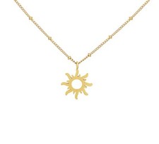 Edelstahl Halskette Sonne Damenschmuck Geschenk Filigran Fein Kette Schmuck