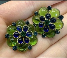 Seltene Gripoix Glas Ohrringe