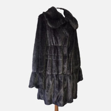 Armani Jeans Kunstfell Mantel Damen Groß Grau Luxus Designer Winter Italy