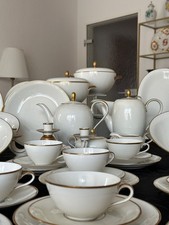 Eschenbach Speise-Kaffee-Service 10-13 Pers. 85 Teile Elfenbeinporzellan 50er J.