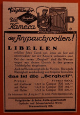 90. Voigtländer Bergheil Kamera Camera Werbeanzeige Werbung Reklame 1927