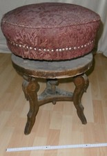 jugendstil klavier hocker antik alt stuhl rund 3 bein holz spindel z herrichten 