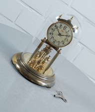 edle mechanische Kundo Drehpendeluhr Jahresuhr mit Echtglasdom Vintage 1970er J.