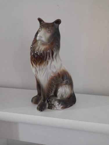 Vintage porcelan collie dog - porcelan,